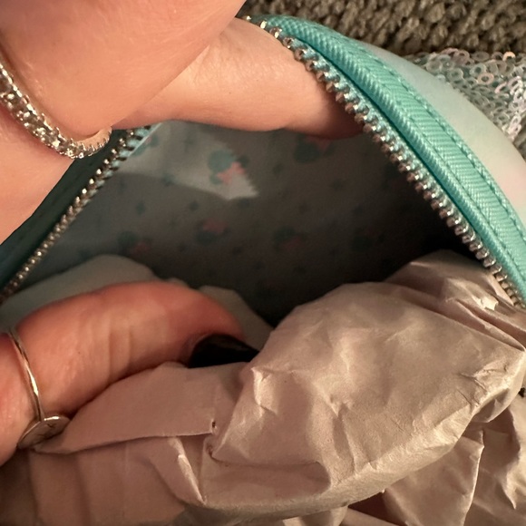 Blue Watercolor Sequin Disney Loungefly Backpack - Picture 4 of 4